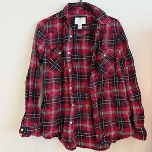 Forever 21 Red and Black Plaid Shirt